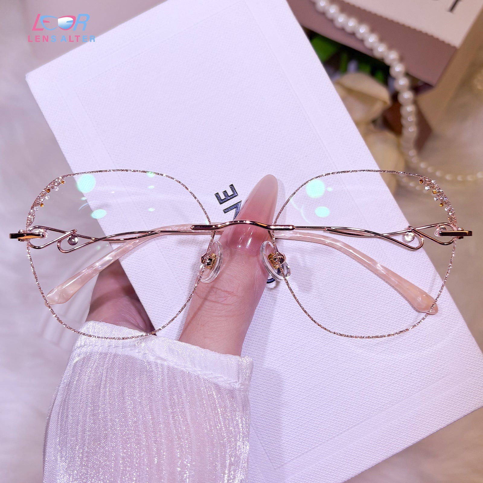 アンプルオールインワンgirlish st.cecilia Cecily Rose Golden Rimless Eyeglasses For Women | LensAlter.com