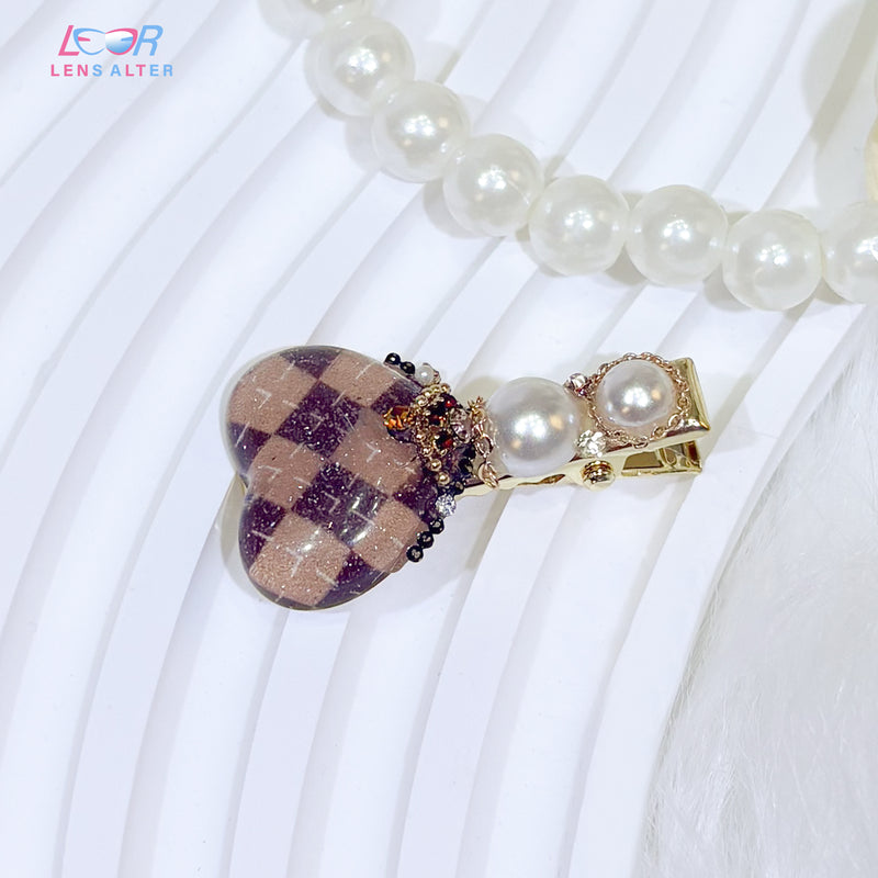 Brown Heart Metal Hair Clip