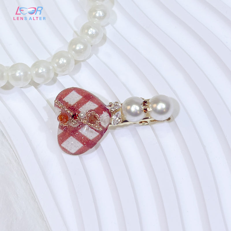 Red Heart Metal Hair Clip