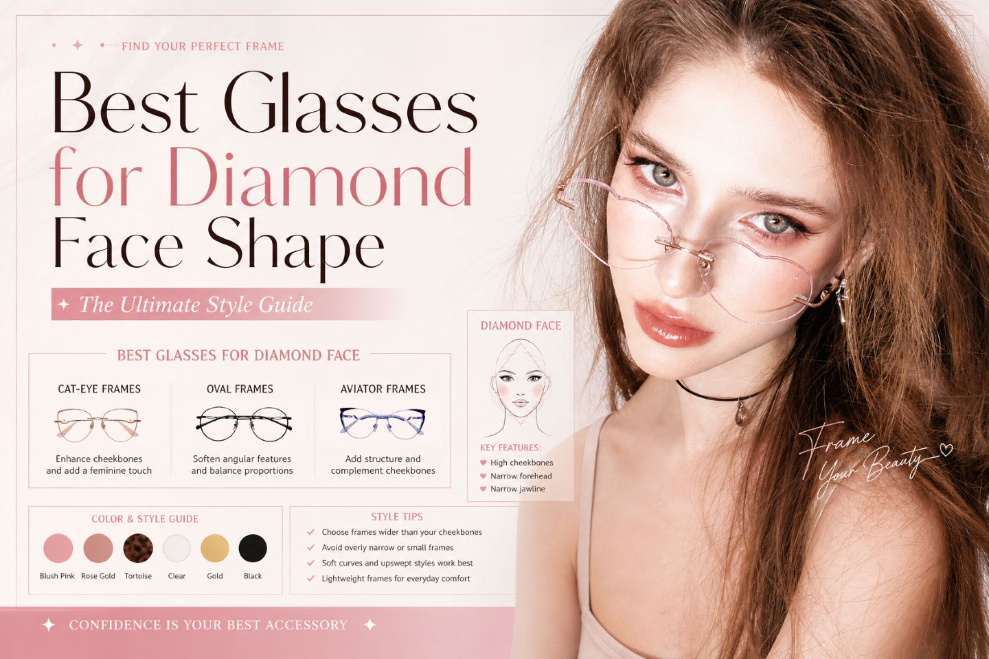 Best Glasses for Diamond Face Shape Guide