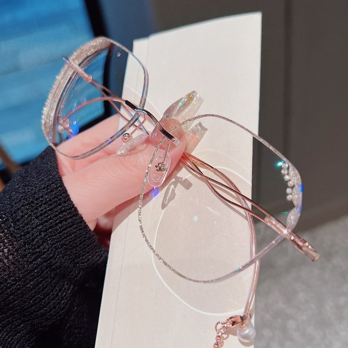 Designer Rimless Frames Aurora Stylish Rimless Eyeglasses For Women | LensAlter.com – Lensalter