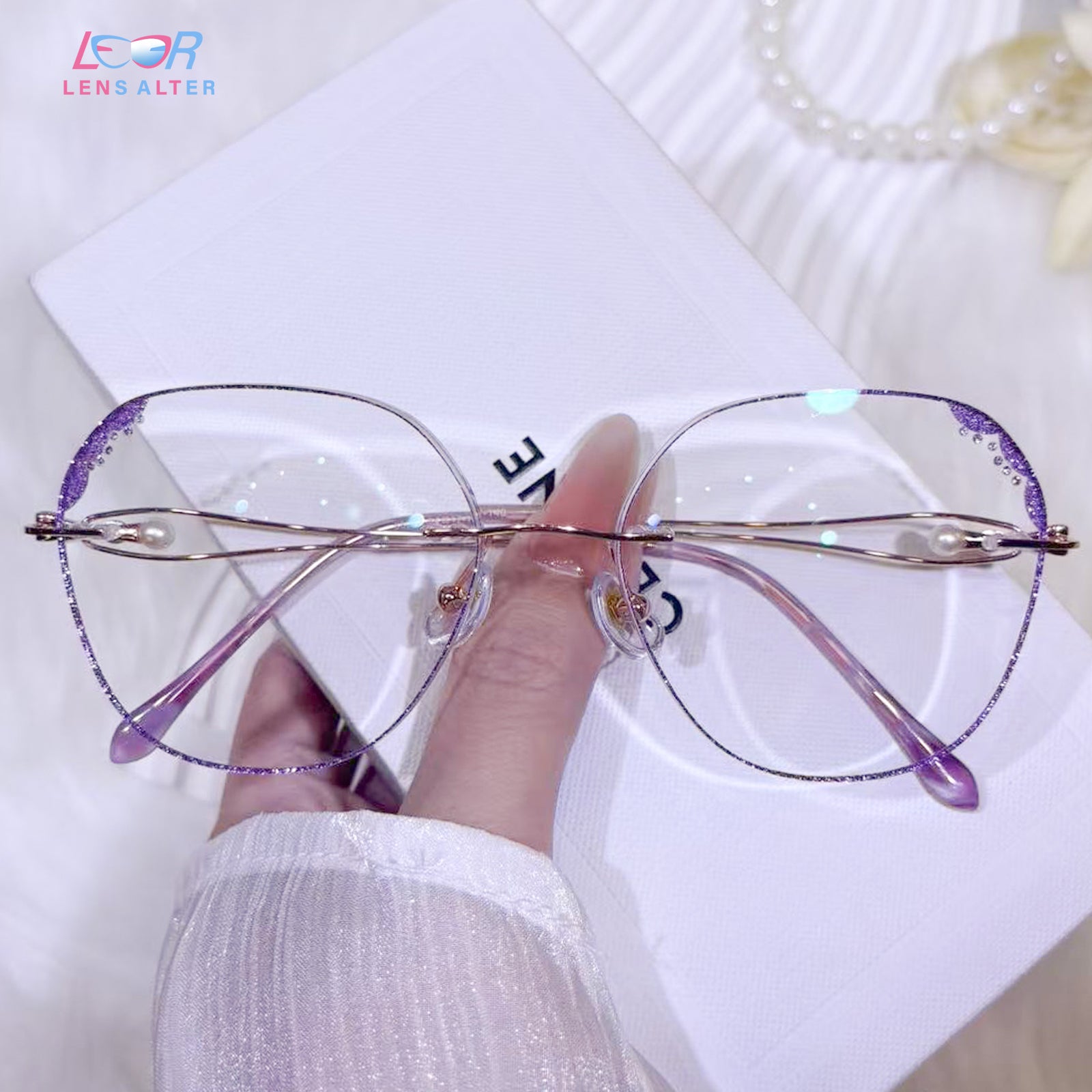 Wisteria Purple Rimless Eyeglasses For Women - Main Image