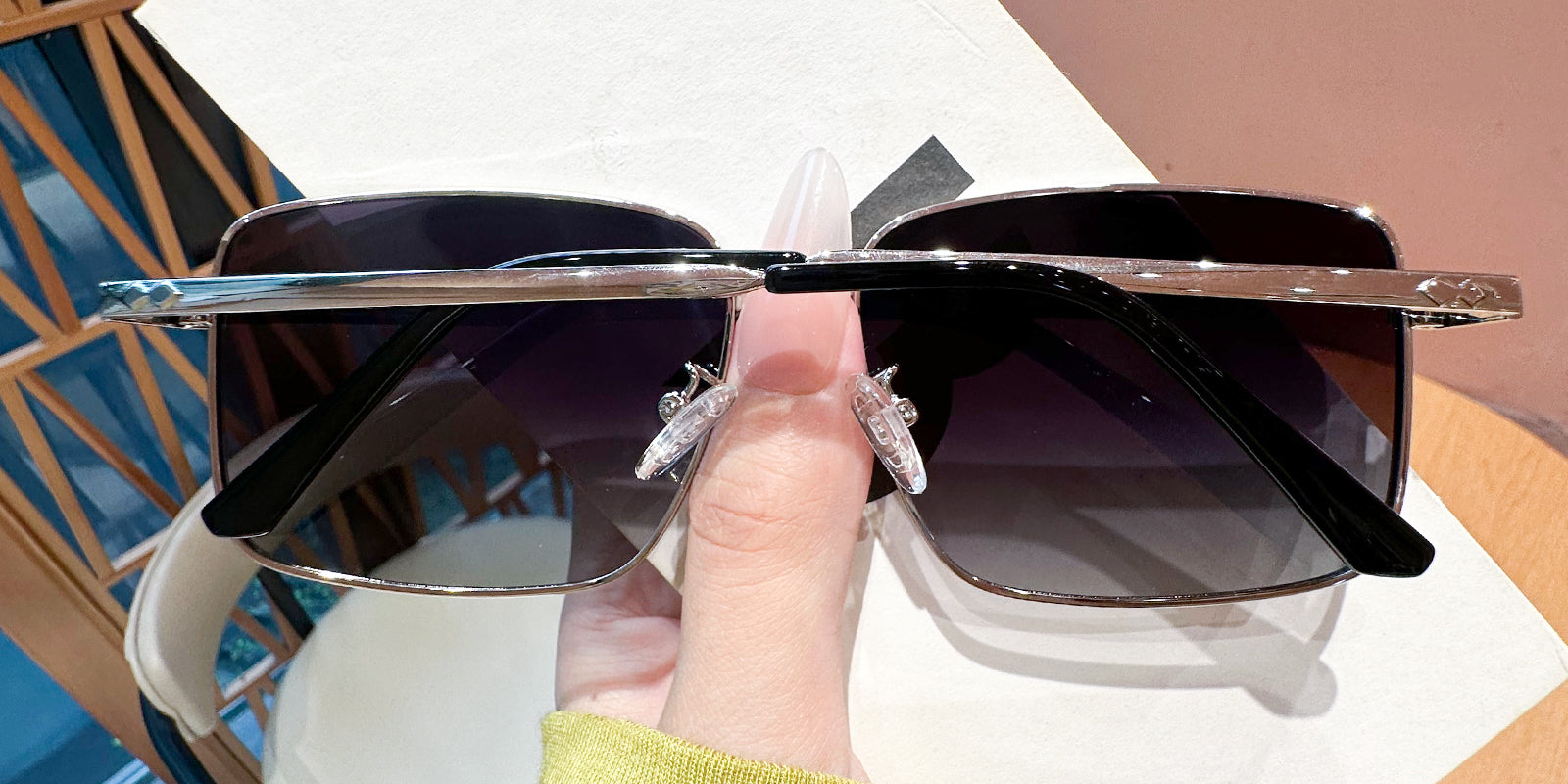 Philly Black Square Sunglasses For Women LensAlter Lensalter