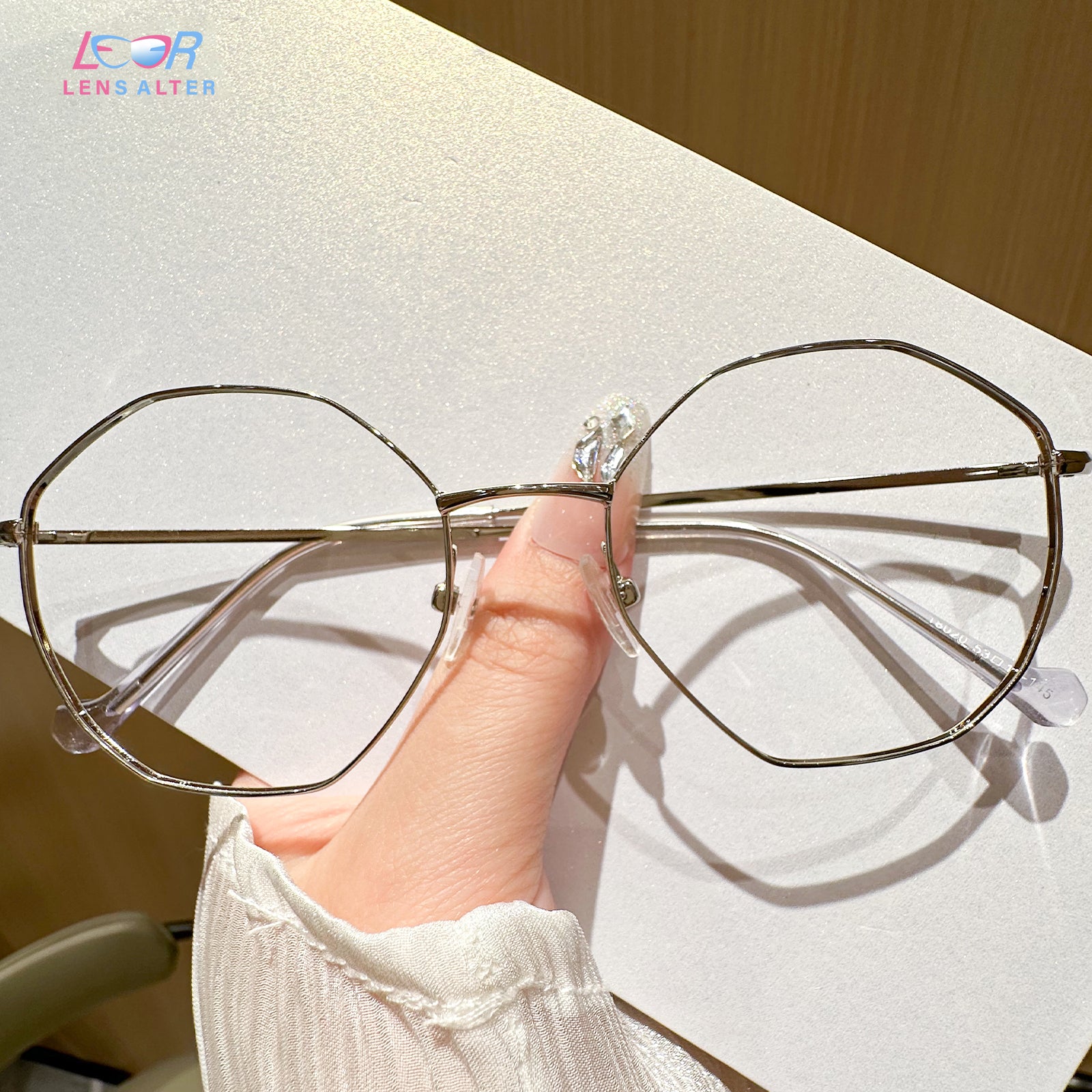 Belle Pink Geometric Eyeglasses For Women – Lensalter