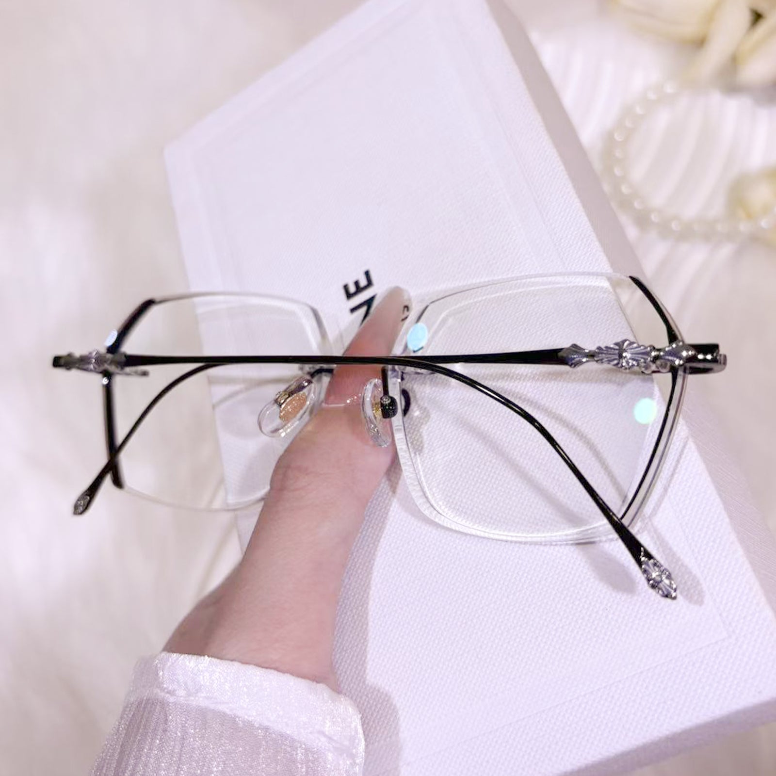 Ella Black Rimless Eyeglasses For Women | LensAlter.com – Lensalter
