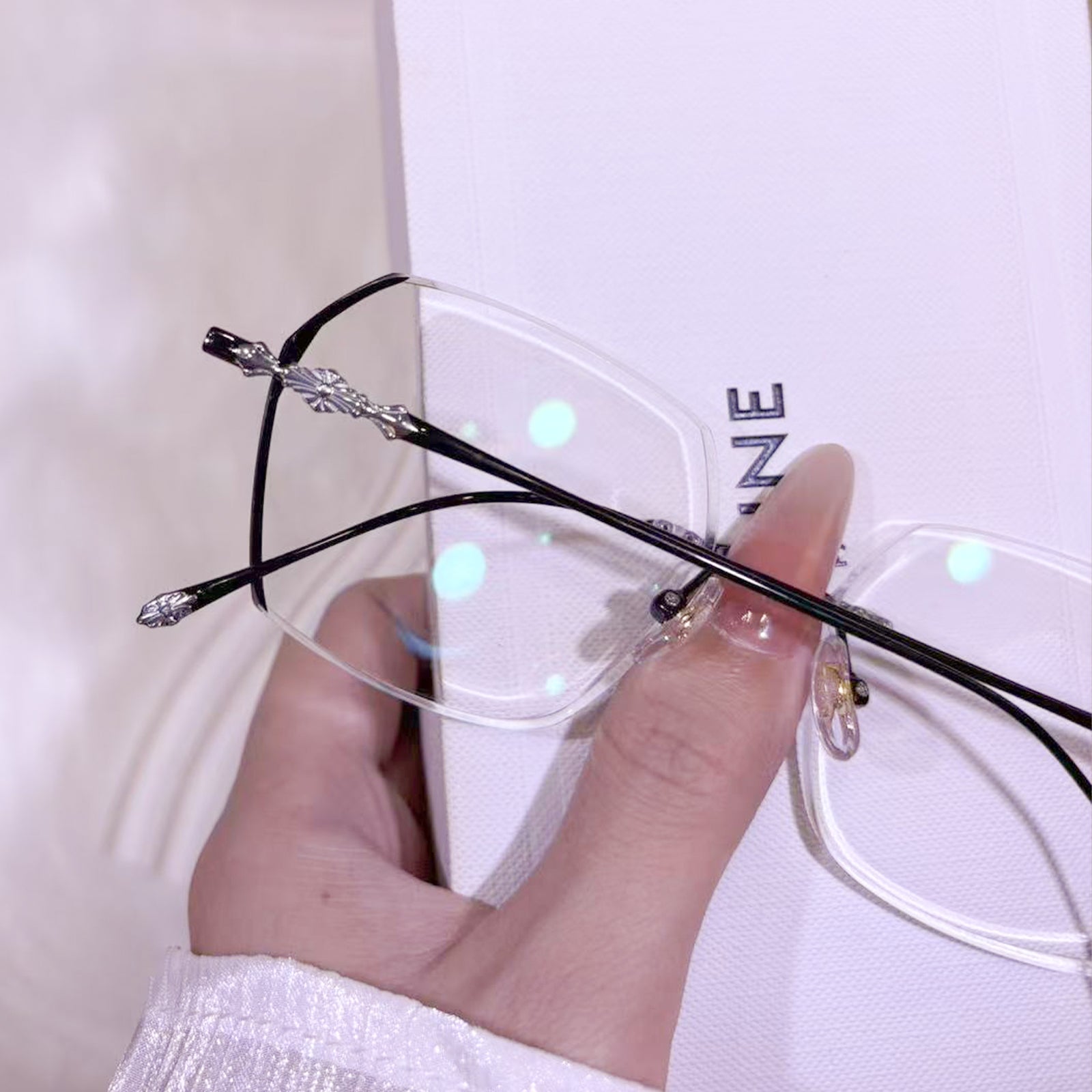 Ella Black Rimless Eyeglasses For Women | LensAlter.com – Lensalter