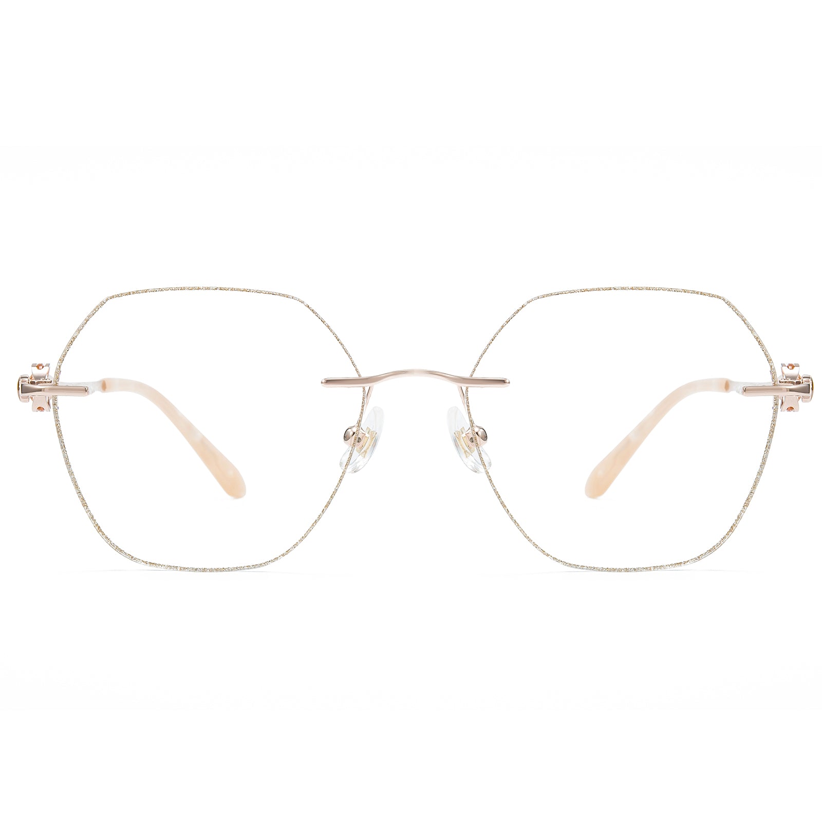 Aria Geometric Rimless Eyeglasses For Women | LensAlter.com