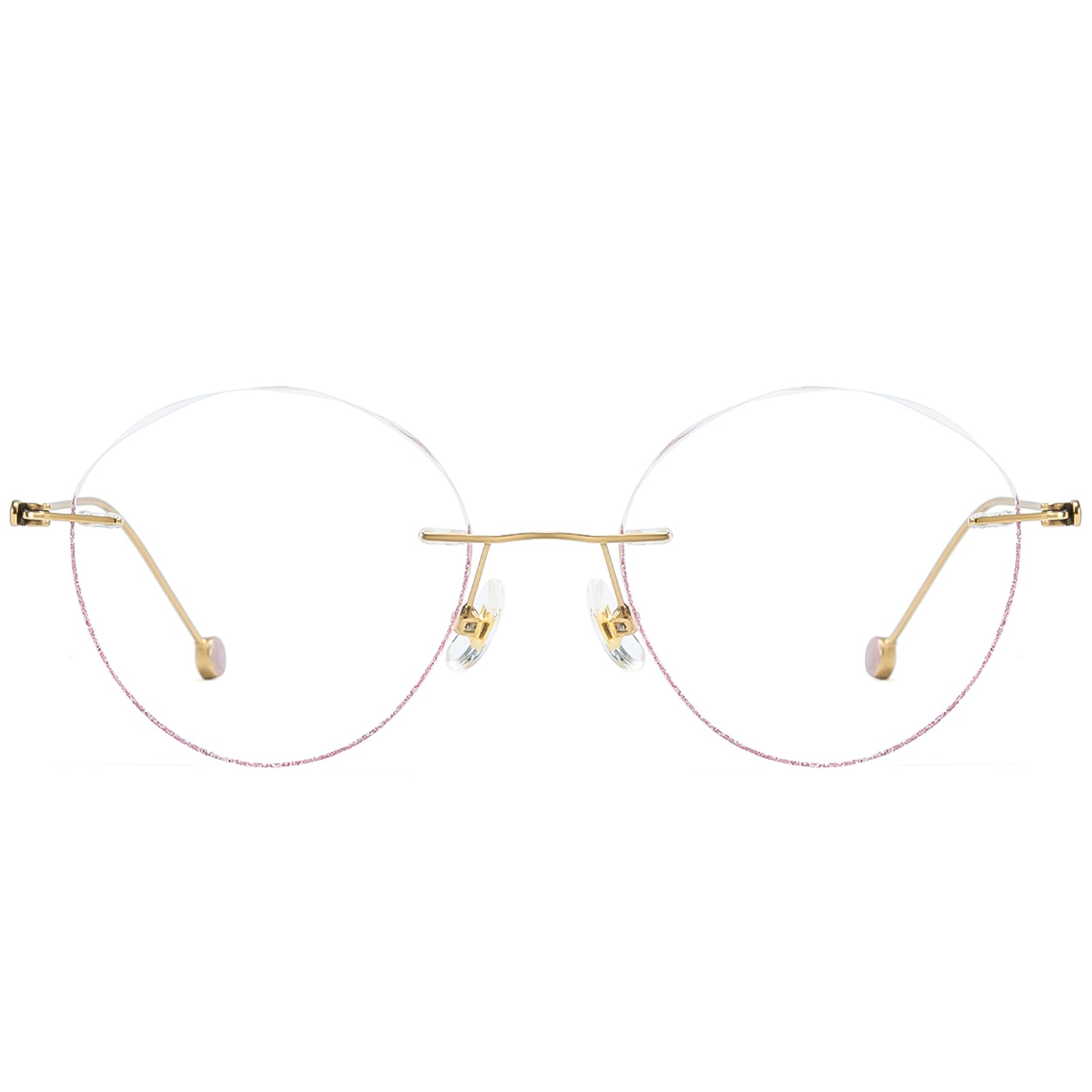 メガネ CHLOE Woman Optical frames Gold Chloe Gold Round Rimless Eyeglasses For Women | LensAlter