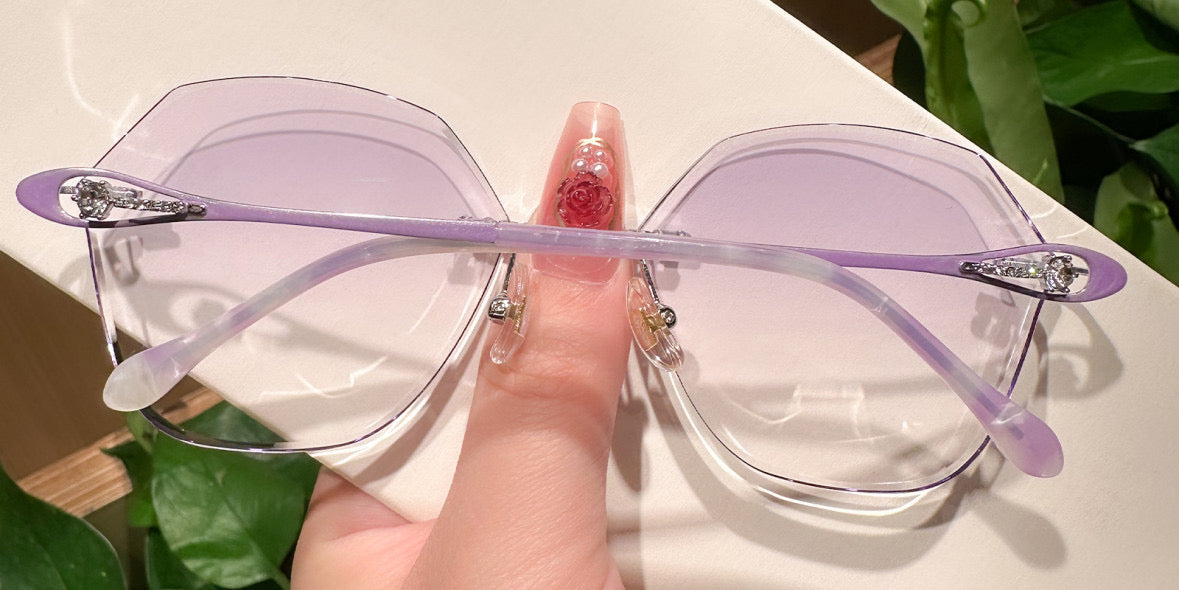 Purple rimless eyeglasses online