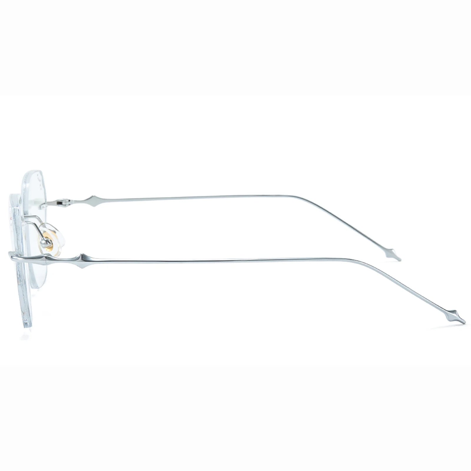 Stella miila☆　0628 Stella Geometric Silver Rimless Eyeglasses For Women | LensAlter