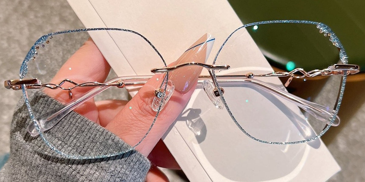 Astra Silver Rimless Eyeglasses – Lensalter